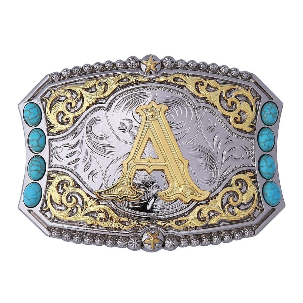 1805 Western Belt Buckle Cowboy Rodeo Initial Letters ABCDEFG to Z